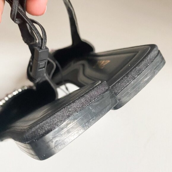 Zara Colourful  Rhiniestone Detail Balck Satin Flats 37 - Picture 4 of 6